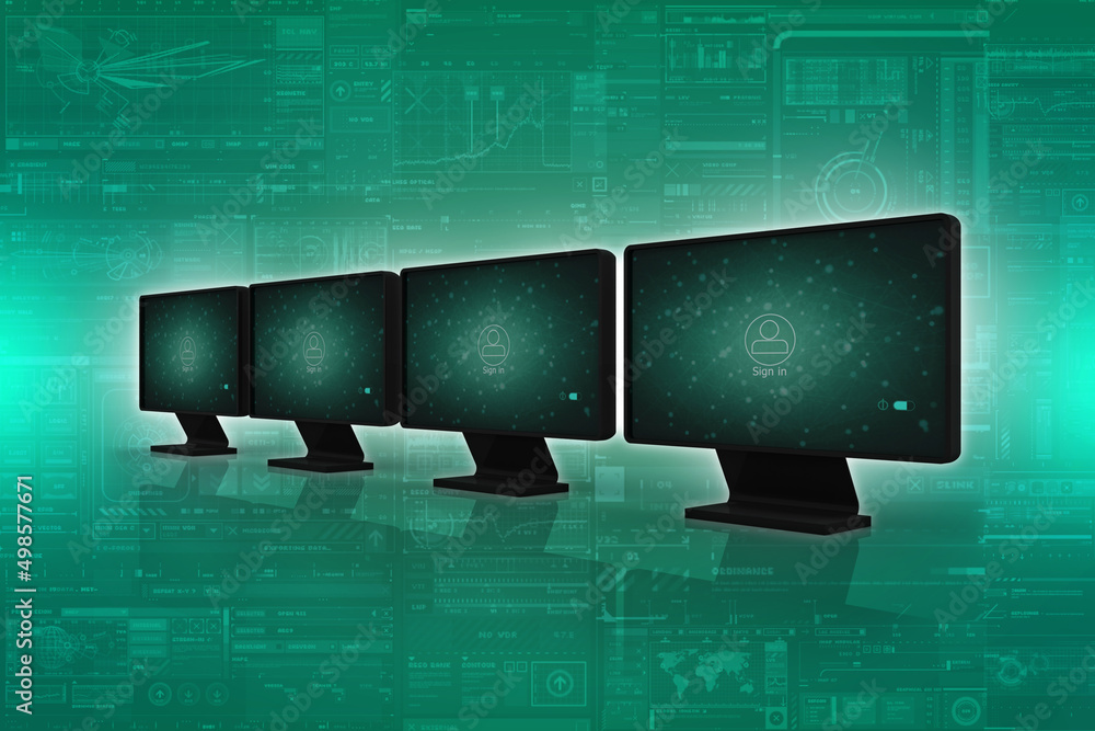 Poster 3d rendering technology computer network