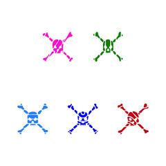 Collection of illustration skull and bone icon.