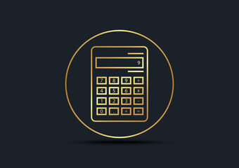 Abstract background of Calculator,Gold color,vector illustrations