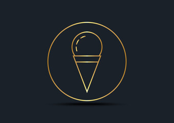 Fototapeta premium Abstract background of Icecream,Gold color,vector illustrations