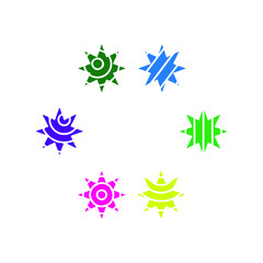 Collection of illustration star icon.