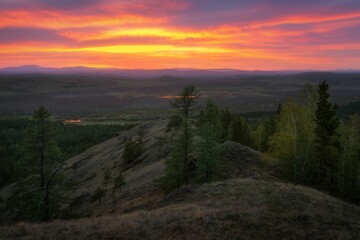 sunrise in the mountains