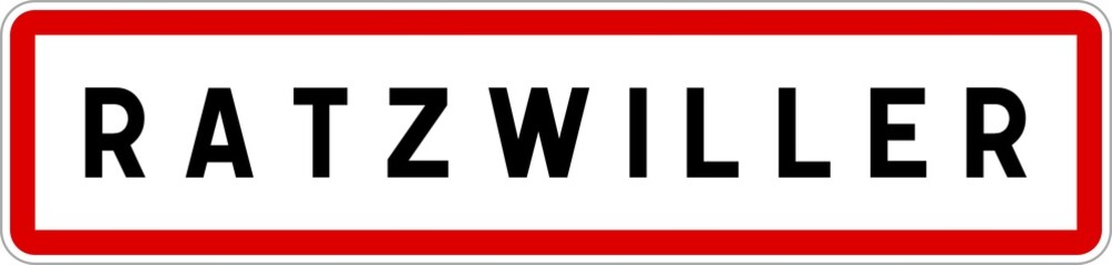 Panneau entrée ville agglomération Ratzwiller / Town entrance sign Ratzwiller