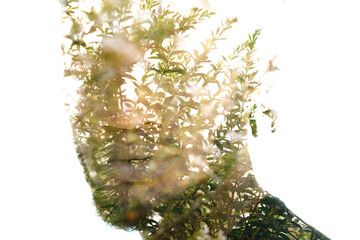 The feeling of oneness depicted in a portrait of a man