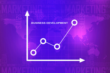 2d rendering Stock market online business concept. business Graph 