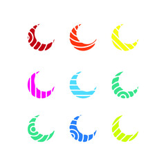Collection of illustration crescent moon icon.