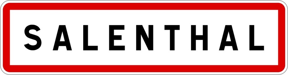 Panneau entrée ville agglomération Salenthal / Town entrance sign Salenthal