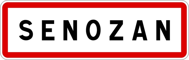 Panneau entrée ville agglomération Senozan / Town entrance sign Senozan