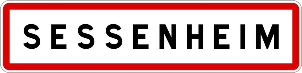 Panneau entrée ville agglomération Sessenheim / Town entrance sign Sessenheim