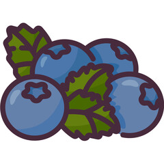 blueberry line icon