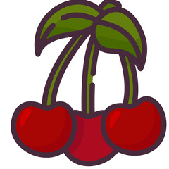 cherry line icon
