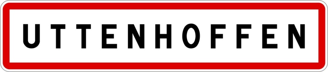Panneau entrée ville agglomération Uttenhoffen / Town entrance sign Uttenhoffen