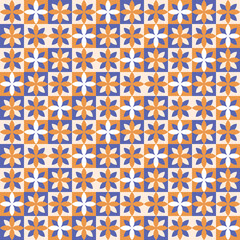 Geometric abstract vector seamless pattern design for fabric print, wallpaper or brand package. Mosaic vector background