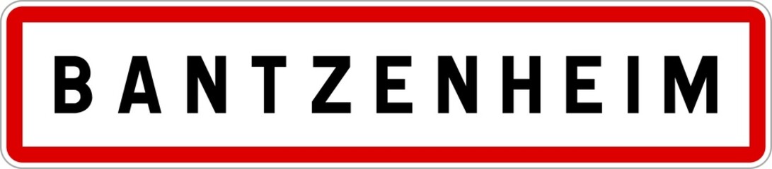 Panneau entrée ville agglomération Bantzenheim / Town entrance sign Bantzenheim