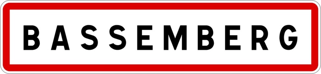 Panneau entrée ville agglomération Bassemberg / Town entrance sign Bassemberg