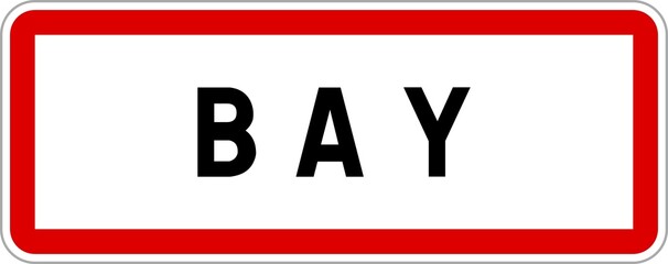 Panneau entrée ville agglomération Bay / Town entrance sign Bay