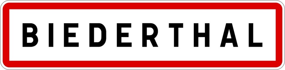 Panneau entrée ville agglomération Biederthal / Town entrance sign Biederthal
