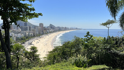 Beautiful view of famous Ipanema and Leblon beaches in Rio de Janeiro, Brazil