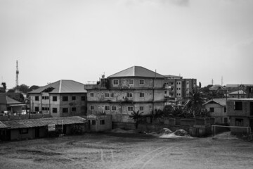 Fototapeta na wymiar Ghanian houses and streets