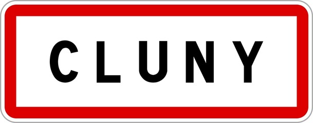 Panneau entrée ville agglomération Cluny / Town entrance sign Cluny