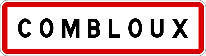 Panneau entrée ville agglomération Combloux / Town entrance sign Combloux