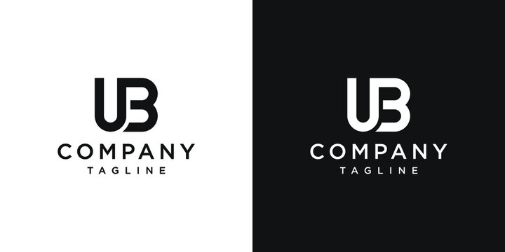 Creative Letter UB Monogram Logo Design Icon Template White and Black Background