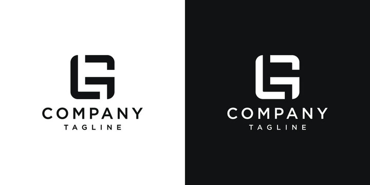Creative Letter GL Monogram Logo Design Icon Template White and Black Background