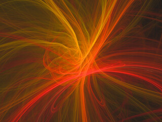 Abstract fractal art background, suggestive of fire flames and hot wave. Computer generated fractal illustration art fire theme.