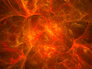 Abstract fractal art background, suggestive of fire flames and hot wave. Computer generated fractal illustration art heavy sparkle fire theme.