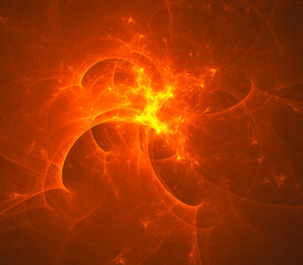 Abstract fractal art background, suggestive of fire flames and hot wave. Computer generated fractal illustration art fire theme.