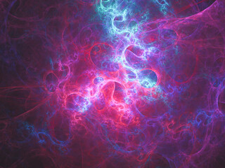 Abstract fractal art background, suggestive of astronomy and nebula. Computer generated fractal illustration art nebula pink blue galaxy