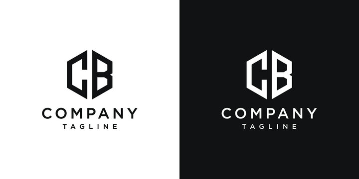 Creative Letter CB Monogram Logo Design Icon Template White and Black Background