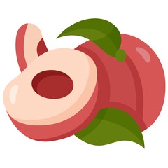 Peach flat icon