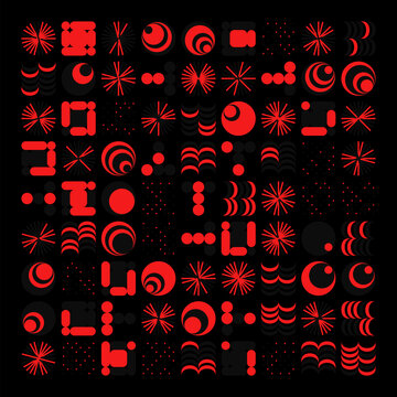 Brutalist Art Inspired Vector Pattern Graphics Made With Bold Abstract Geometric Shapes