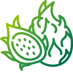 dragon fruit gradient icon