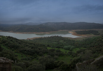 Guadarranque Reservoir, Castellar Castle, Andalusia, Spain.