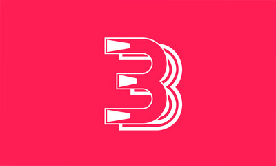 initials alphabet logo icon vector Letter 3B