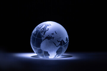 Earth globe on black background | Global warming | Europe | Ukraine |  Russia | Eurasia 