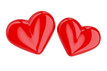 Seamless pattern with red hearts. Valentine's day background. Red color heart shapes icon pattern love & romance themed on isolated background.