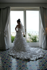 portrait of a bride in a wedding dress