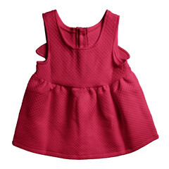 Visualize your designs with just a few clicks on this Front View Beauty Baby Dress Mockup In Red Bud Color.