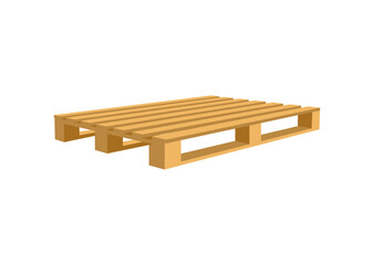 Empty wooden skid pallet pictures at an angle, vector illustration isolated.
