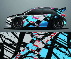 Rally car decal graphic wrap vector, abstract background