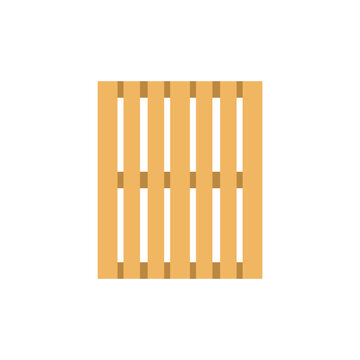 Storage pallet or wood skid foundation, flat vector illustration isolated.