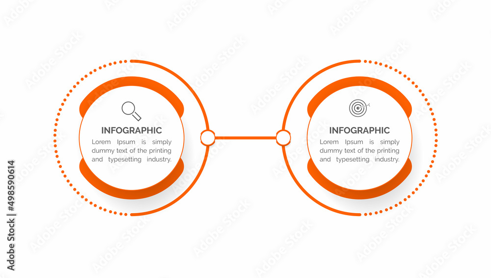Poster business data visualization. process chart. abstract elements of graph, diagram with 2 steps, option