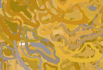 Dark Yellow vector texture with bent lines.