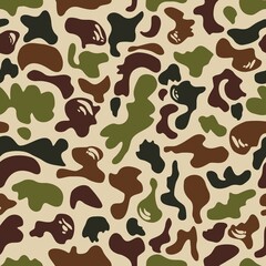 
Vector camouflage pattern seamless trendy background, modern street texture for print on clothes, paper, fabric.