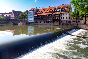 Obraz premium Historical part of the old town of Nuremberg, Franconia, Germany.