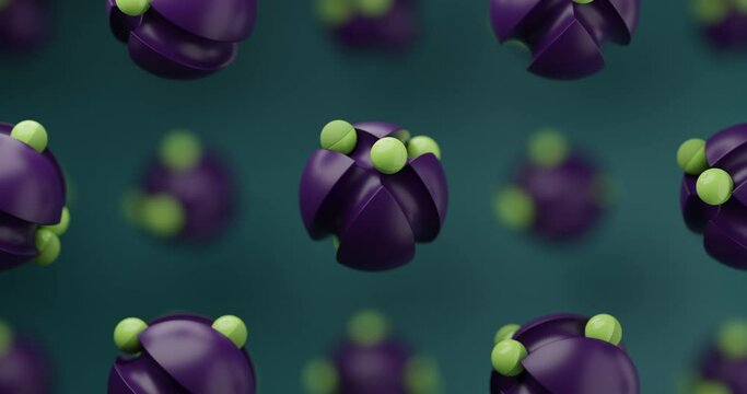Closeup of Molecule in Loop Seamless Animation