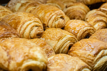 Closeup croissant bakery